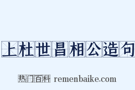 上杜世昌相公造句是什么意思的图片
